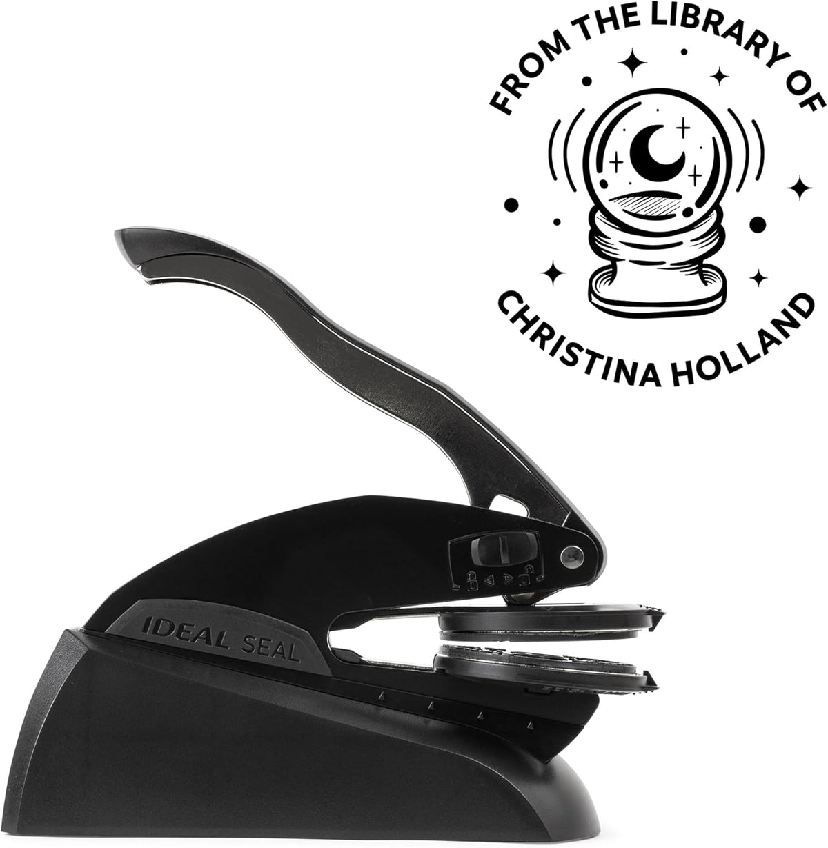 from The Library of Embossers & Stamps for Fantasy Book Readers | Custom Embosser | Custom Stamp | Ex Libris | Elevate Your Fantasy Collection of Stories and Novels (Design 3, Embosser)