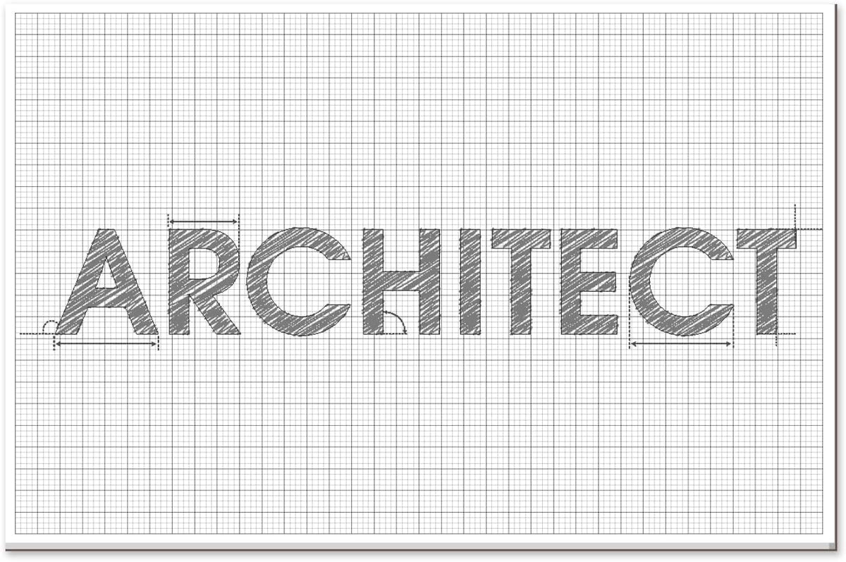 Graph Paper Pad - 30 Sheets/60 Pages, 24" x 36" Large Graph Paper 1" and 1/4" Ruled Grid Paper for Engineer Architect Designer Mathematician Draftsmen Sketch House Commercial Building Plan Drafting