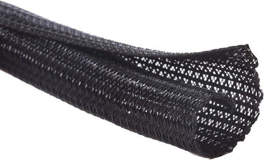 Alex Tech 25ft - 1 inch Cord Protector Wire Loom Tubing Cable Sleeve Split Sleeving For USB Cable Power Cord Audio Video Cable – Protect Cat From Chewing Cords - Black