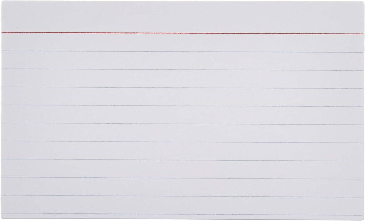 Amazon Basics Ruled Lined Index Cards, 1000 count, 10 Pack of 100, White, 3 in x 5 in