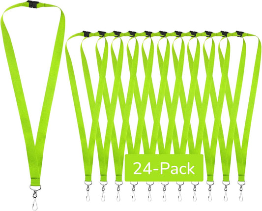 24-Pack Breakaway Lanyards, Polyester Neck Straps for ID Cards, Keys, Office, School & Events