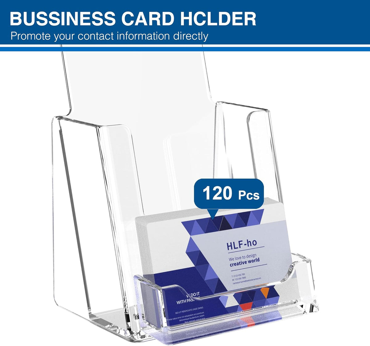 Brochure Holder 4x9 Inch Acrylic Literature Holders Clear Flyer Display Stand with Business Card Slot Pamphlet Holder Multi Purpose Organizer for Office, Lobby, Hotels, Trade Shows, 6 Pack