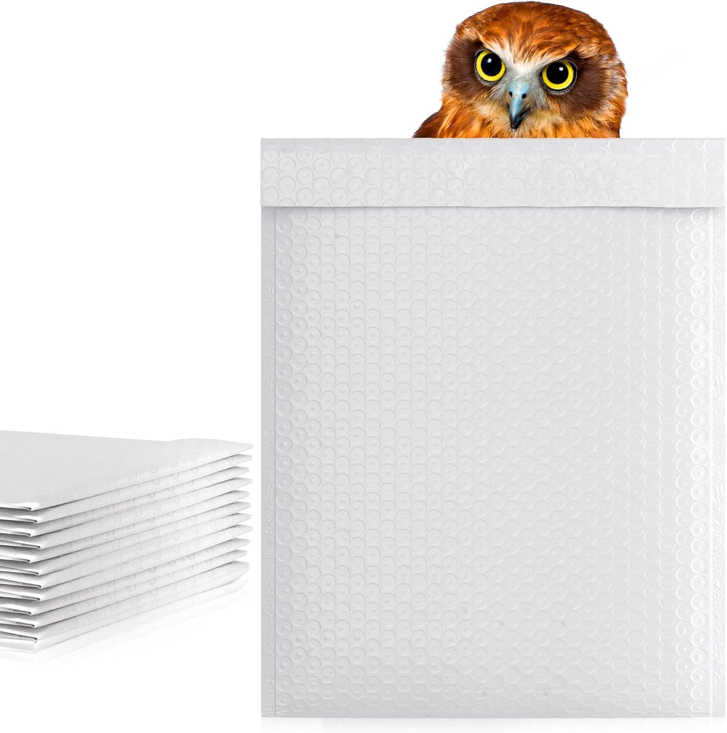 White Poly Bubble Mailers Self Seal, 14.25 x 19 Inch. Pack of 100 Bubble Packaging Envelopes for Shipping. Durable Padded Envelopes Waterproof. Self Seal Padded Mailers. Shipping Packages