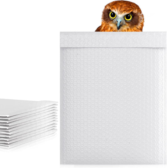 White Poly Bubble Mailers Self Seal, 14.25 x 19 Inch. Pack of 100 Bubble Packaging Envelopes for Shipping. Durable Padded Envelopes Waterproof. Self Seal Padded Mailers. Shipping Packages