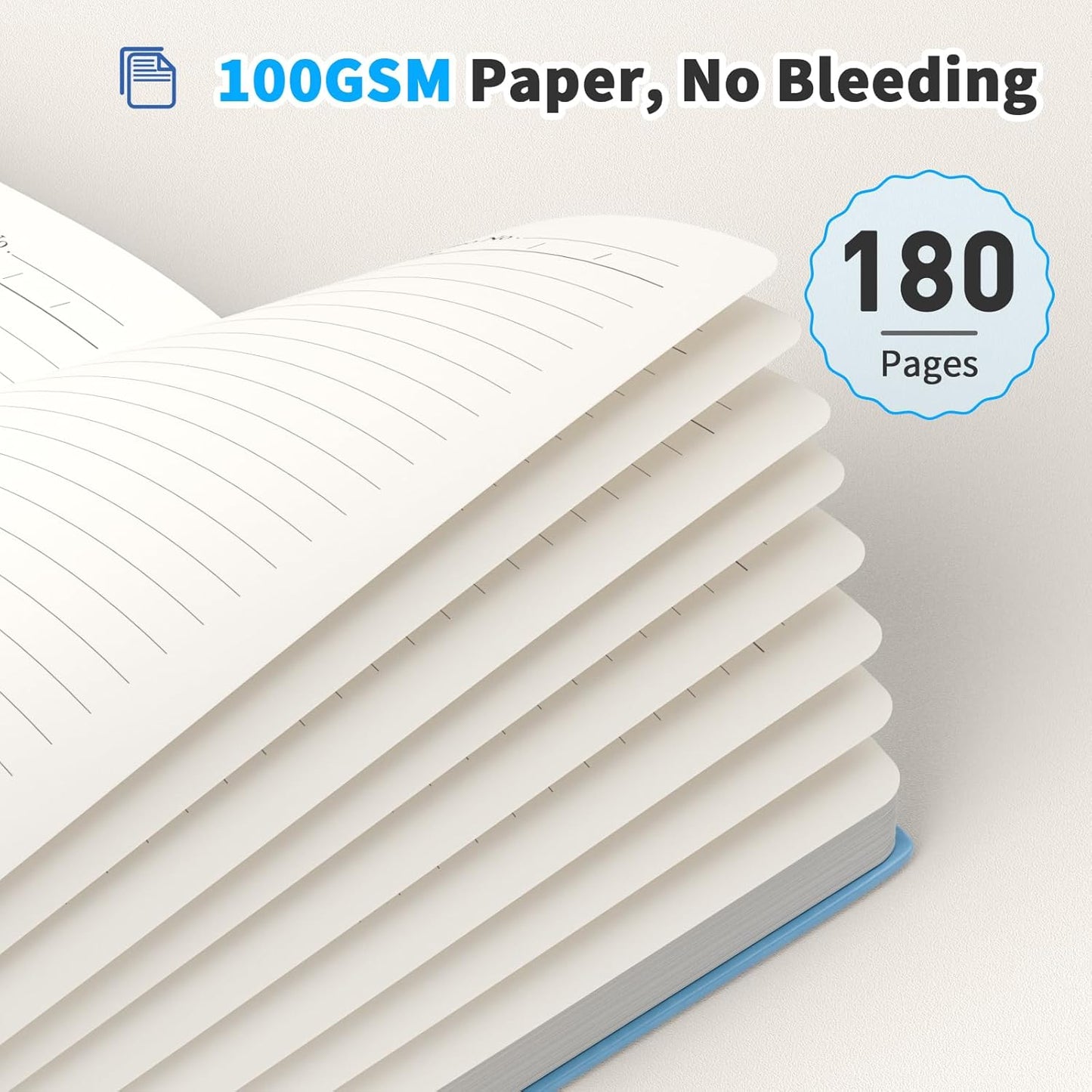 Oucaru Lined Journal Notebook, 8 Pack, 180 Pages, A5 Journals for Writing, 100 GSM Thick Paper, Small Notebooks Daily Journal for Women Men Work, Business, School, Travel Supplies