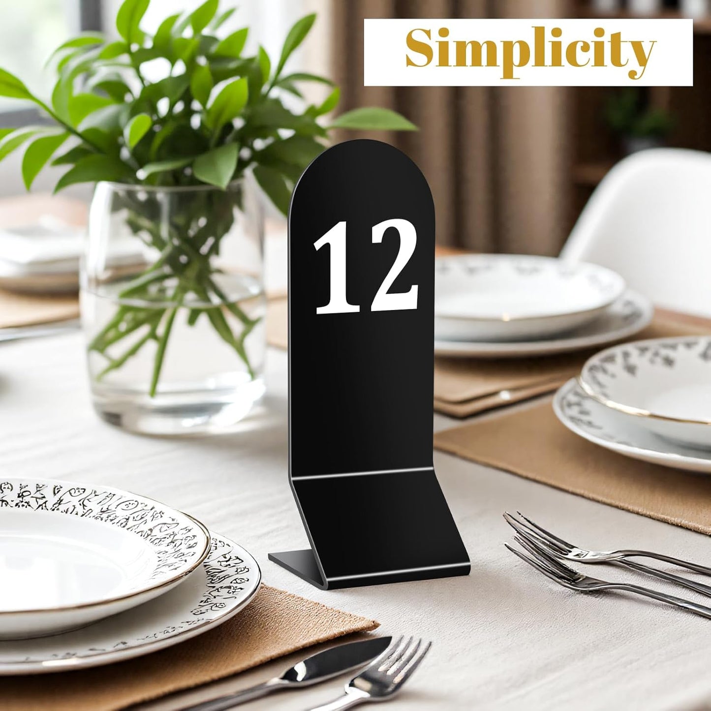 25 Pcs Table Numbers 1-25, Acrylic Double Sided Number Cards Wedding Table Numbers Restaurant Reception Number Stands Signs for Wedding Restaurant Seating Cafes Banquet 2.36 x 6.3 Inch(Black)