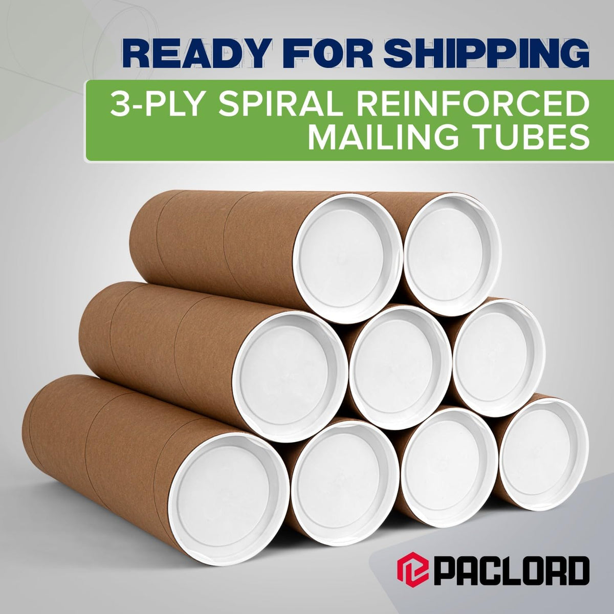 3" x 12" Reinforced Kraft Paper Mailing Tubes, Pack of 6 Tubes with 2 Caps Each – USPS Approved Poster Tube – Made in USA Cardboard Tube for Shipping and Storing Posters, Prints, Artwork, or Documents