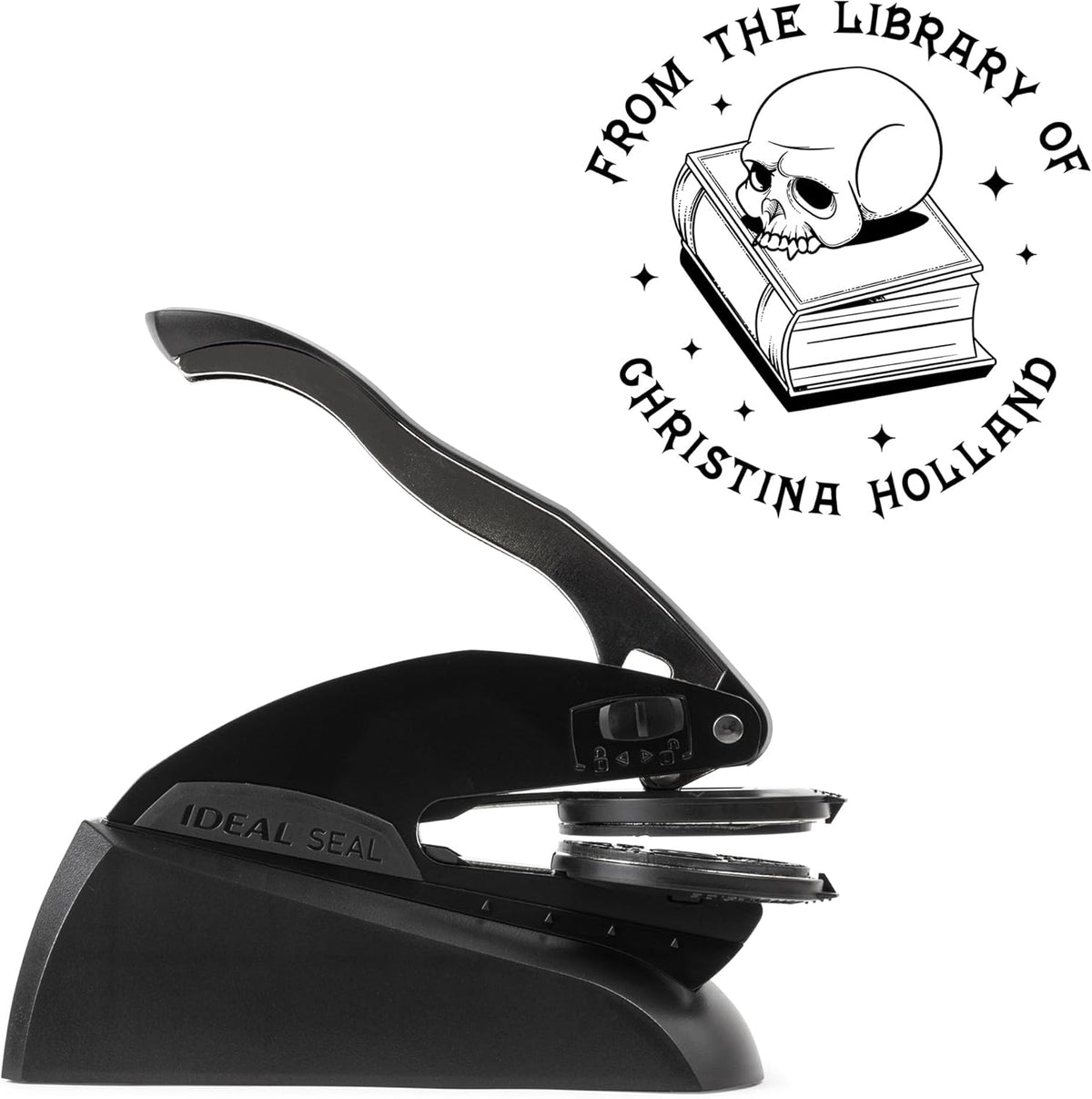 from The Library of Embossers & Stamps for Fantasy Book Readers | Custom Embosser | Custom Stamp | Ex Libris | Elevate Your Fantasy Collection of Stories and Novels (Design 15, Embosser)