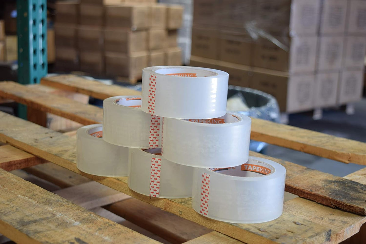 Tape King Queit Clear Packing Tape | 60 Yards Per Roll (6 Rolls) | Heavy Duty Packing Tape 2.6mil Strong Adhesive for Moving Boxes, Shipping Cartons, Office Use, Storage & Wrapping (360 Yards)