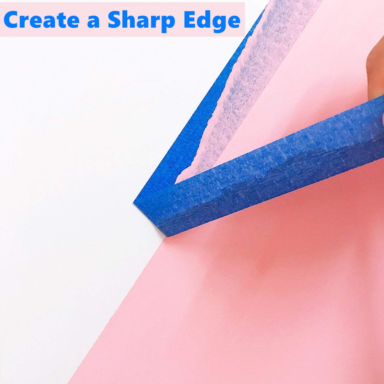 Painter's Tape, 0.6 in x 60 yd (180 Yards Total), 3 Rolls - Blue Painting & Masking Tape - Multi Surface Use - 14 Day Clean Release Trim Edge Finishing Tape