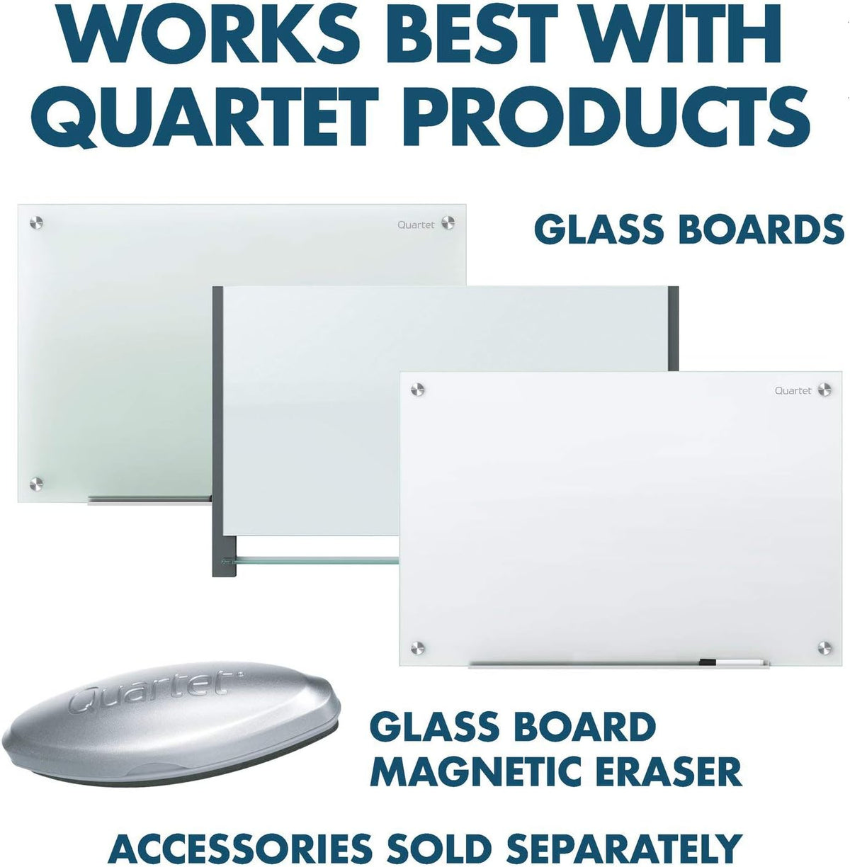 Quartet Glass Board Dry Erase Markers, Premium, Bullet Tip, Assorted Colors, 4 Pack (79552)