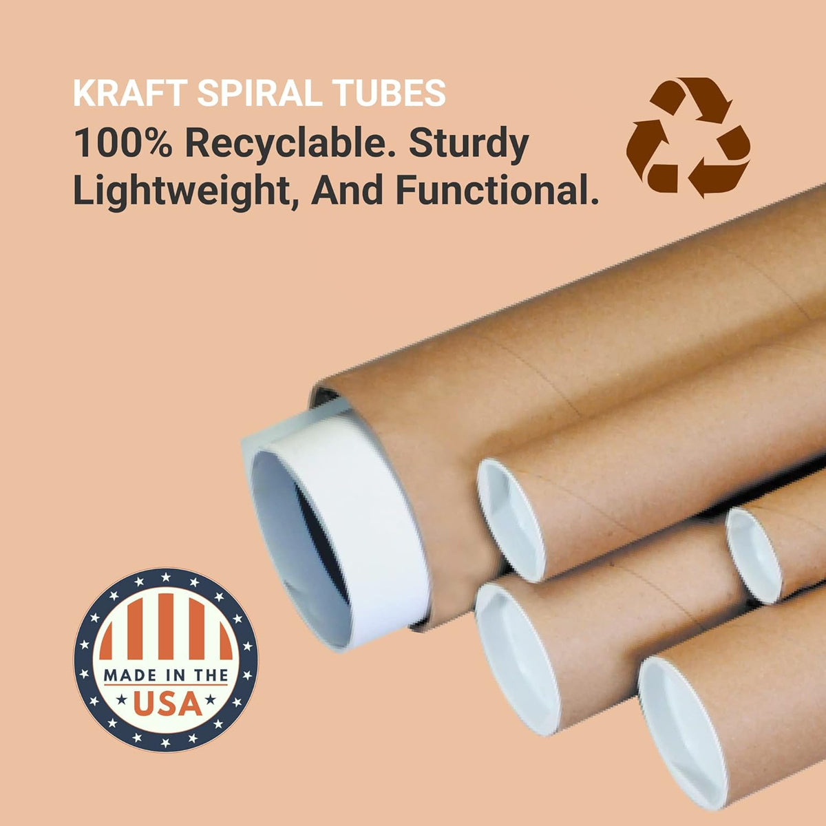 Aviditi Shipping Tubes 3" W x 26" L, 24-Pack | Cardboard Mailing Tube for Packing, Shipping and Mailing 326