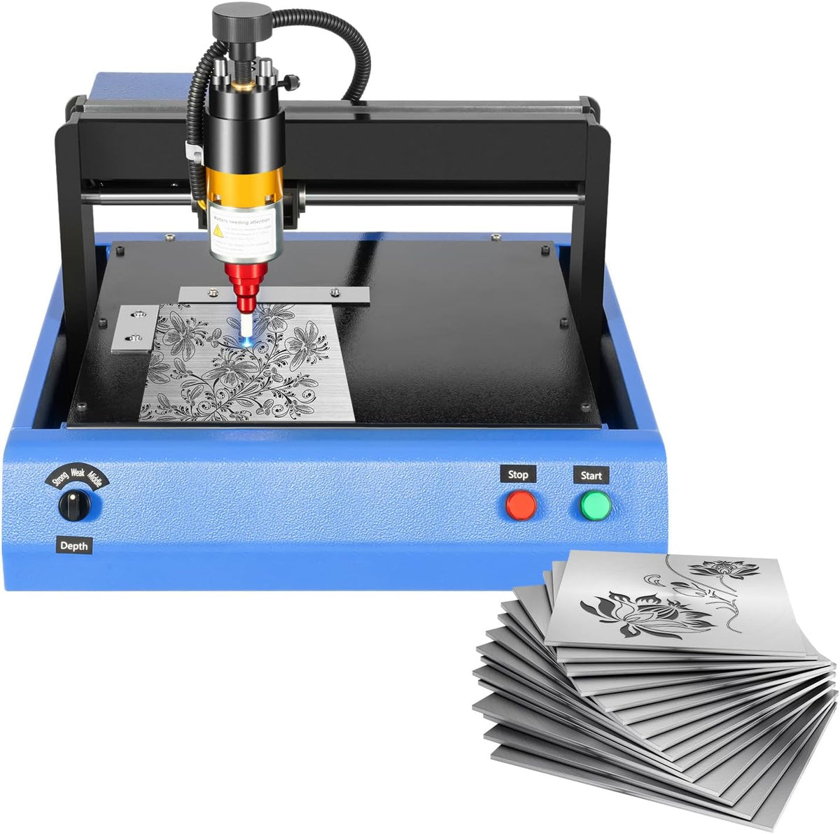 Electric Metal Marking Machine, 110V 400W 200x150MM Dot Peen Metal Engraving Machine Numbers Letter Tag Nameplate Engraver Device with USB Flash Disk for Metal&Steel Signs Marking