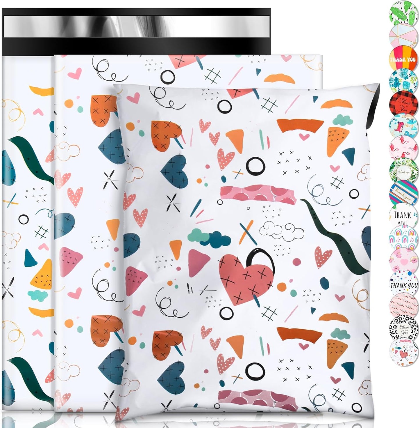 Oududianzi Poly Mailers 6X9, 100Pack Shipping Bags, Fashion Shipping Envelopes, Plastic Packaging Bags, Self-Seal Polymailers, Mailing Poly Bags for Business, Clothing (Graffiti Pattern)