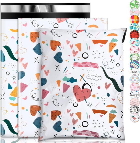 Oududianzi Poly Mailers 6X9, 100Pack Shipping Bags, Fashion Shipping Envelopes, Plastic Packaging Bags, Self-Seal Polymailers, Mailing Poly Bags for Business, Clothing (Graffiti Pattern)