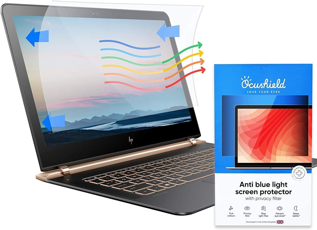 Ocushield 15.4” W (16:10) Premium Anti Blue Light Screen Protector for Laptops and Computer Monitors - Privacy - Anti-Glare - Easy Install - Anti-Fingerprint - Reduce Eye Fatigue (332 x 208mm)