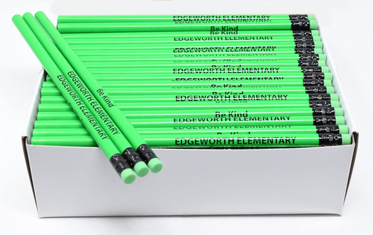 Pencil Guy Promotional Personalized Imprinted Neon Round Pencils 144 to a box