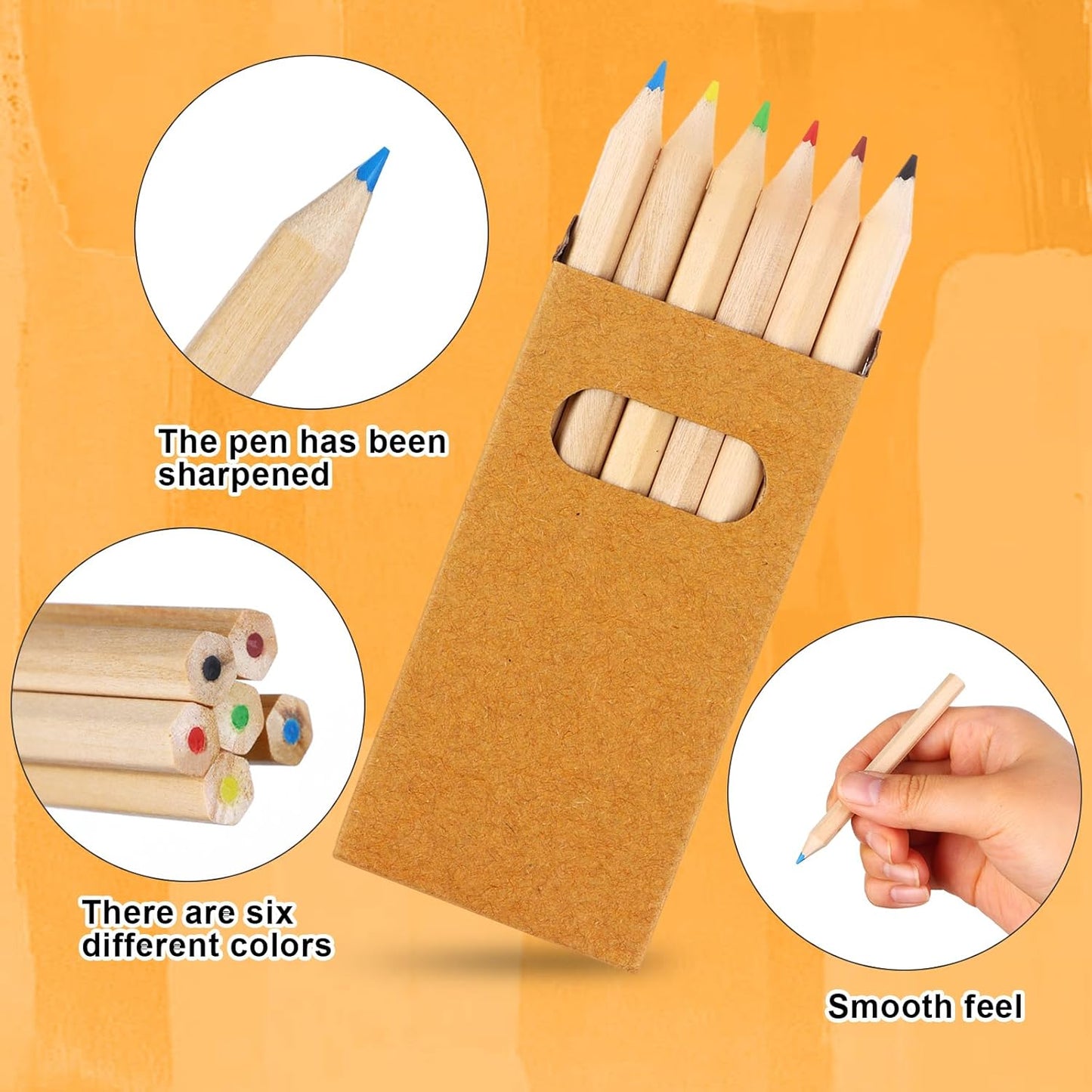 120Pcs/20 Boxs Boxs Colored Pencils Bulk Mini Drawing Pencils Set for Kids, 3.5inch Short Fat Color Pencils for Adult Coloring Books, Classroom School Drawing Birthday Wedding Party Favors