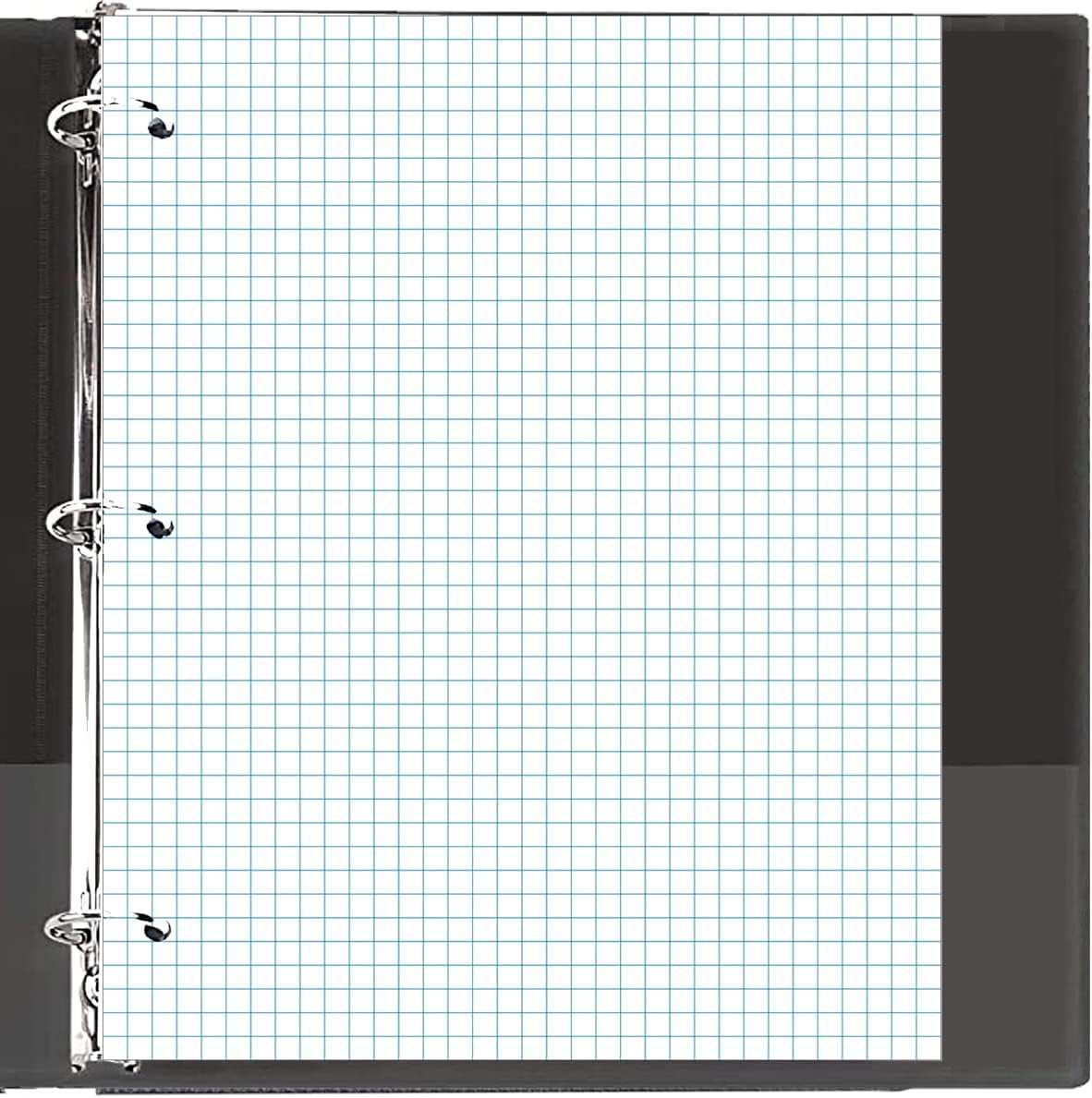 (2-Pack) A4 Grid Filler Paper, 3-Hole Graph Paper, 200Sheets / 400Pages Loose-Leaf Paper, 100gsm White Paper, 8.5'' x 11''