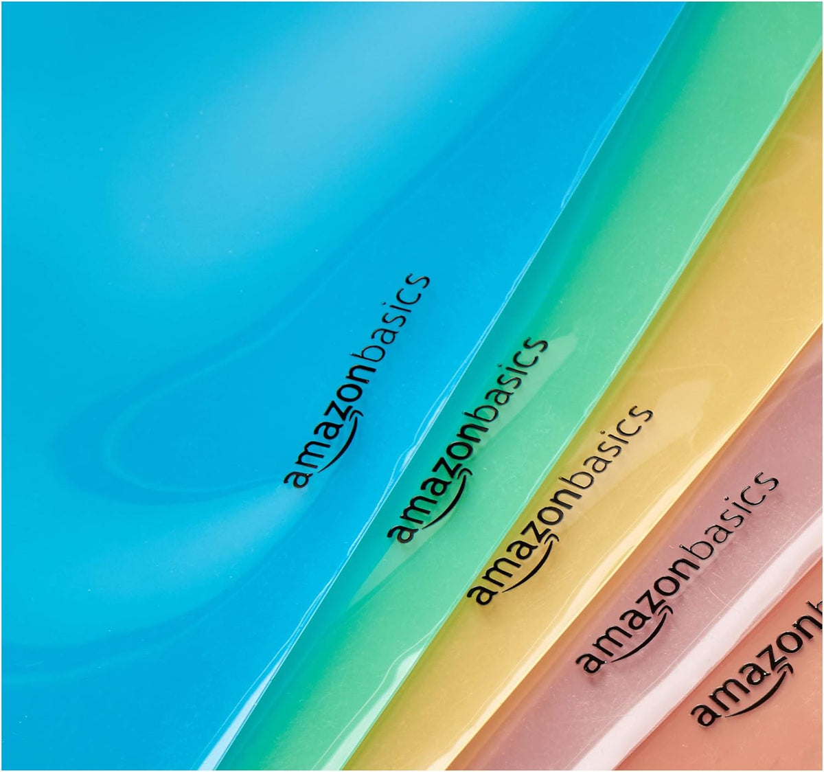 Amazon Basics Tab Dividers for 3 Ring Binder, Two Pocket, Letter Size, Assorted Colors, 5 Count