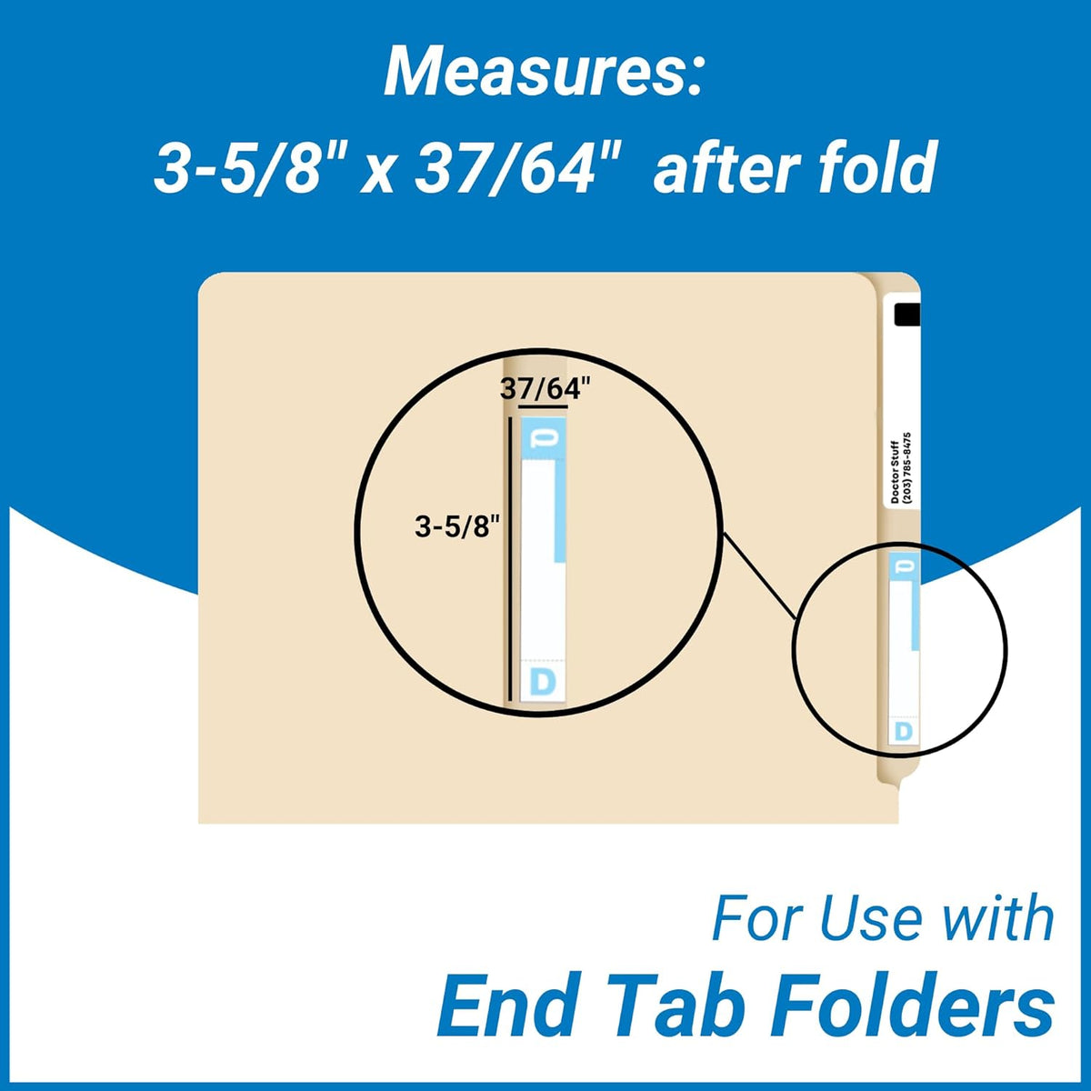 Alphabet Labels for File Folders, A to Z Refill Kit, Doctor Stuff, 1500 Labels, Compatible with Smead NCC - SNCC Alpha Stickers Series, Medical Chart Color Code Labels