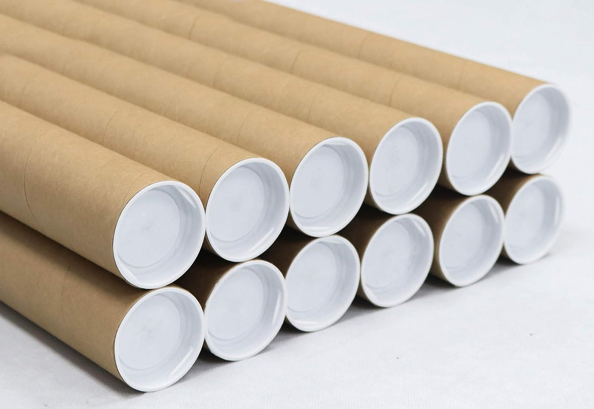 MagicWater Supply Mailing Tube - 2 in x 12 in - Kraft - 12 Pack - for Shipping and Storage of Posters, Arts, Crafts, and Documents