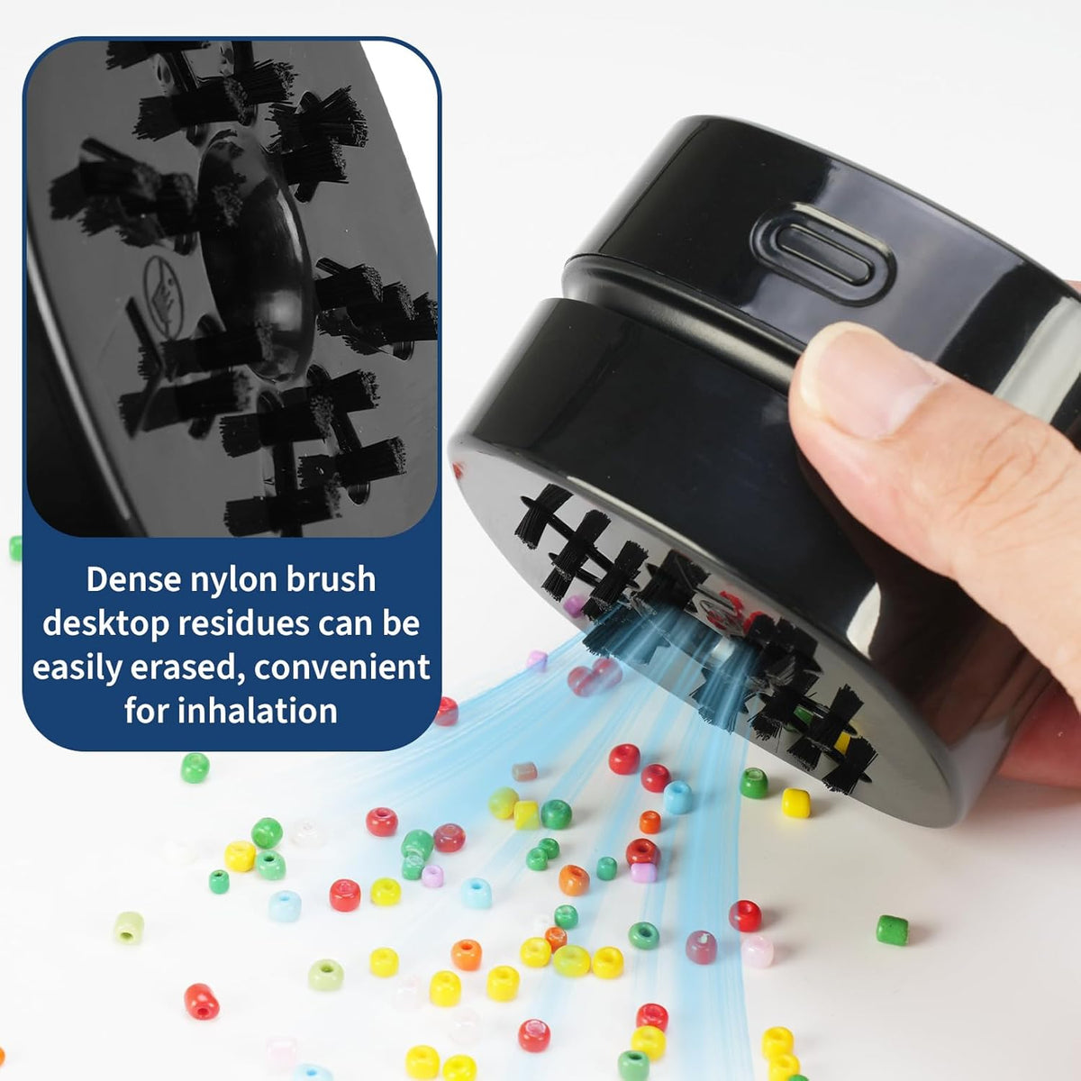 Desktop Vacuum Cleaner, Mini Table Dust Crumb Sweeper USB Charging for Cleaning Eraser Crumbs, Dust, Crumbs, Computer Keyboard and Car (Black)