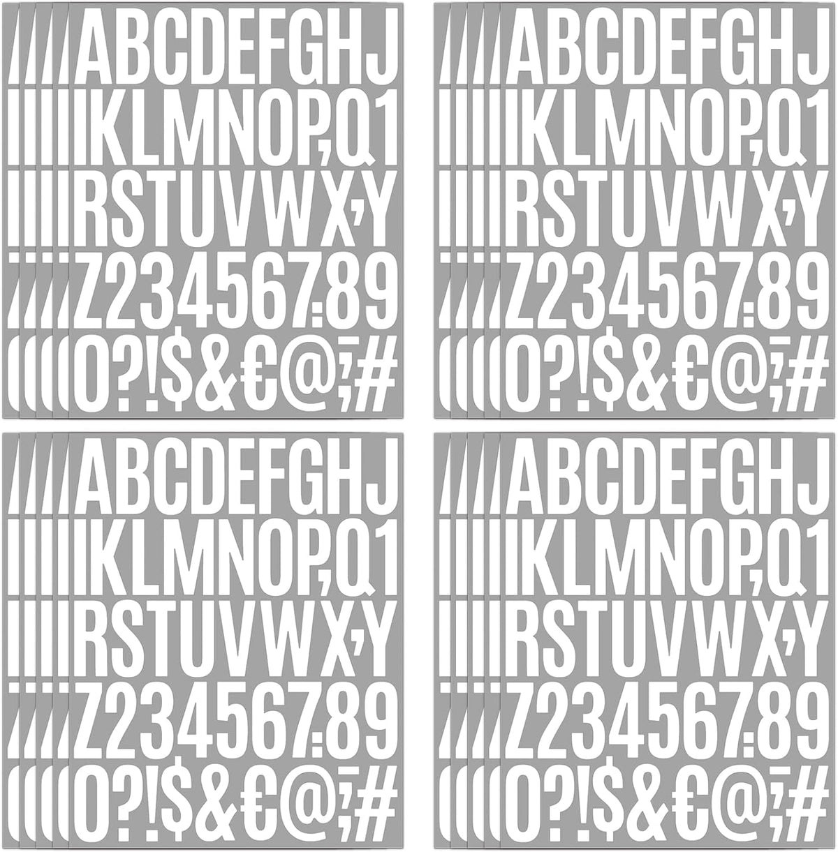 1000 Pcs 2 Inch Waterproof Letter Stickers - Self-Adhesive Vinyl Includes 20 Sheets of Alphabet, Numbers & Symbols for Mailbox, Door, Window, Address, Business Signs, Vehicles & More (White)