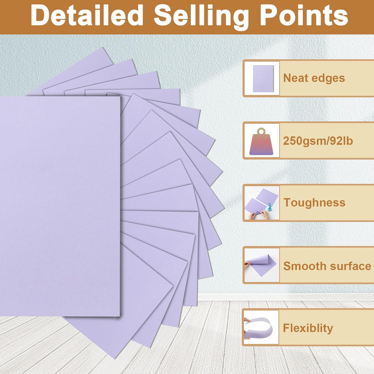 28 Sheets Light Purple Cardstock 8.5 x 11 Crafts Paper, 92lb Heavyweight Paper Card Stock for DIY Cards Making, Birthday Decorations, Greeting Cards, Invitations, Certificates