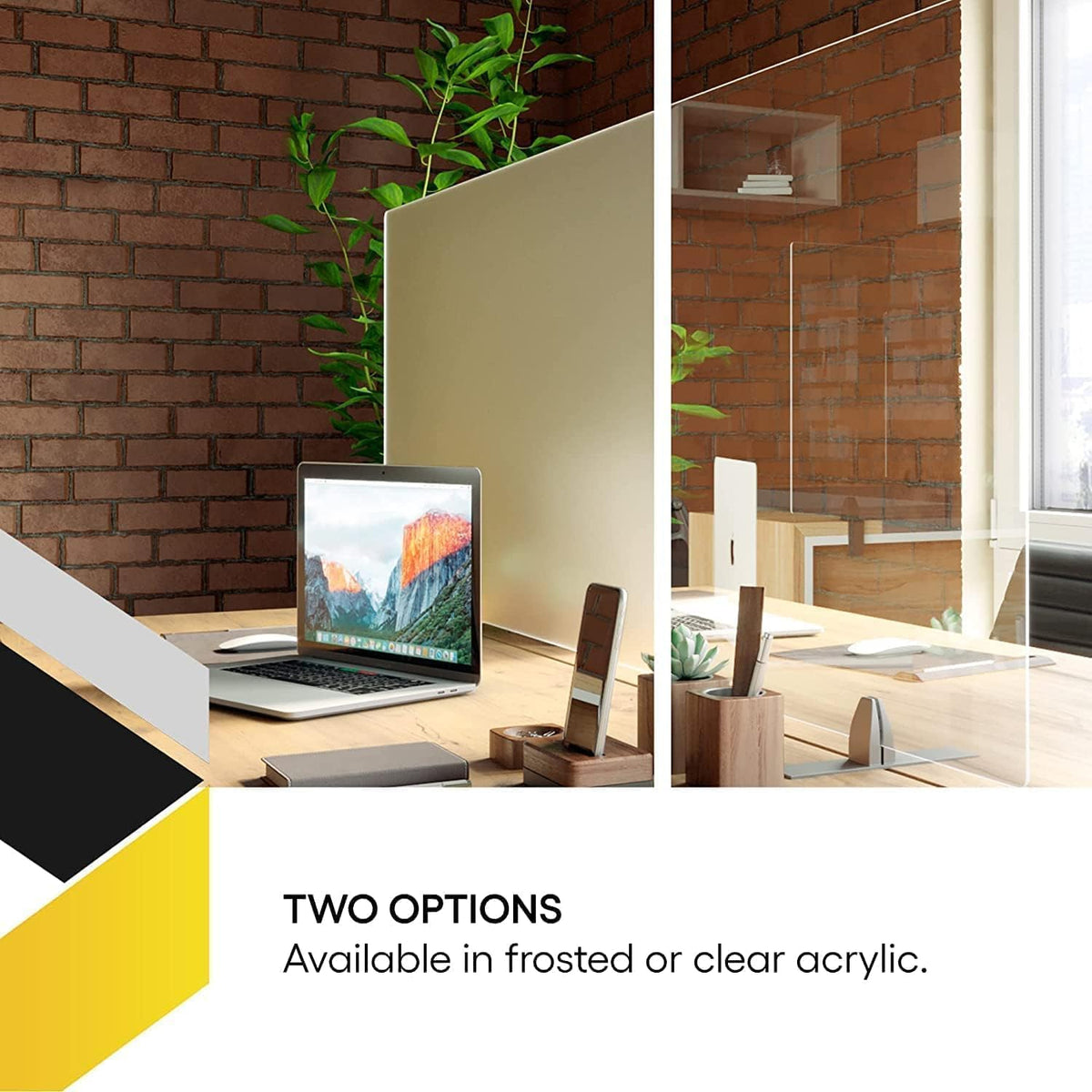 OBEX Acrylic Free Standing Screen, Divider for Desk Privacy Home & Office Partitions for Table Top Workstation, Portable Cubicle Panel for Work, 24" x 72", Clear