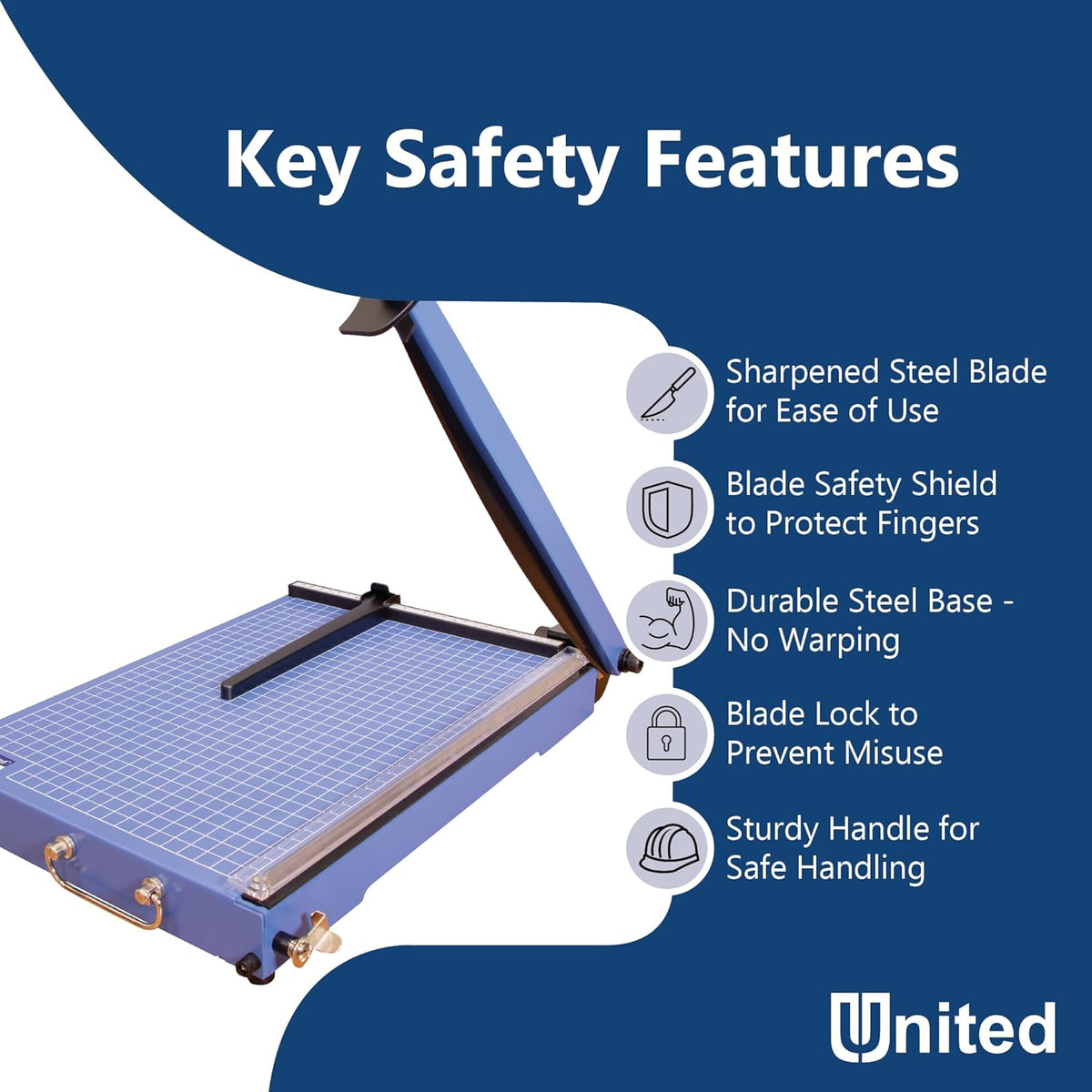 United Office Products T15 Commercial Guillotine Paper Trimmer, Sturdy Metal Base, 15" Cut Length, 15 Sheet Capacity, Paper Cutter for Offices, Schools and Crafts
