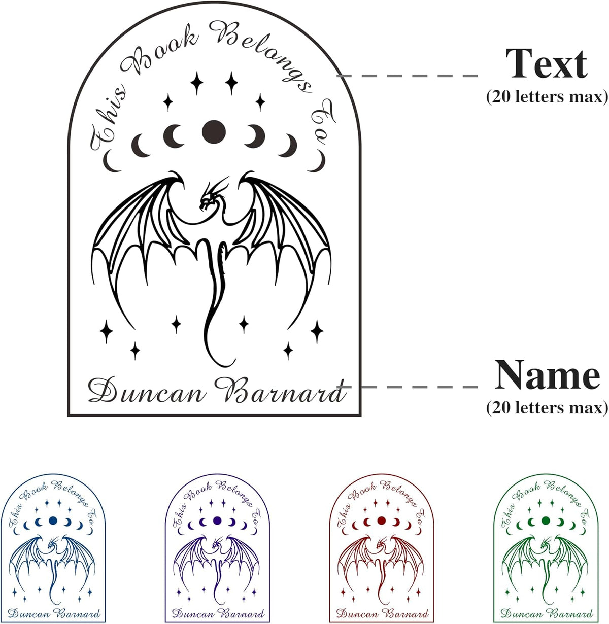 from The Library of Embossers & Stamps Custom Color Self-Inking Stamp with Your Name or Design Great for Personalizing Books, Text Books and Journals (19)