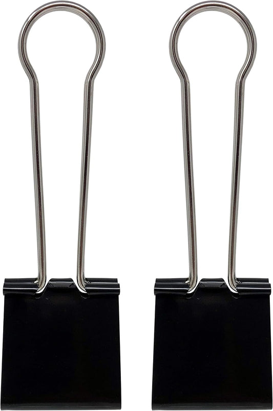 Clipco Binder Clips Super Extra Large 2-1/3in Black (2-Pack)