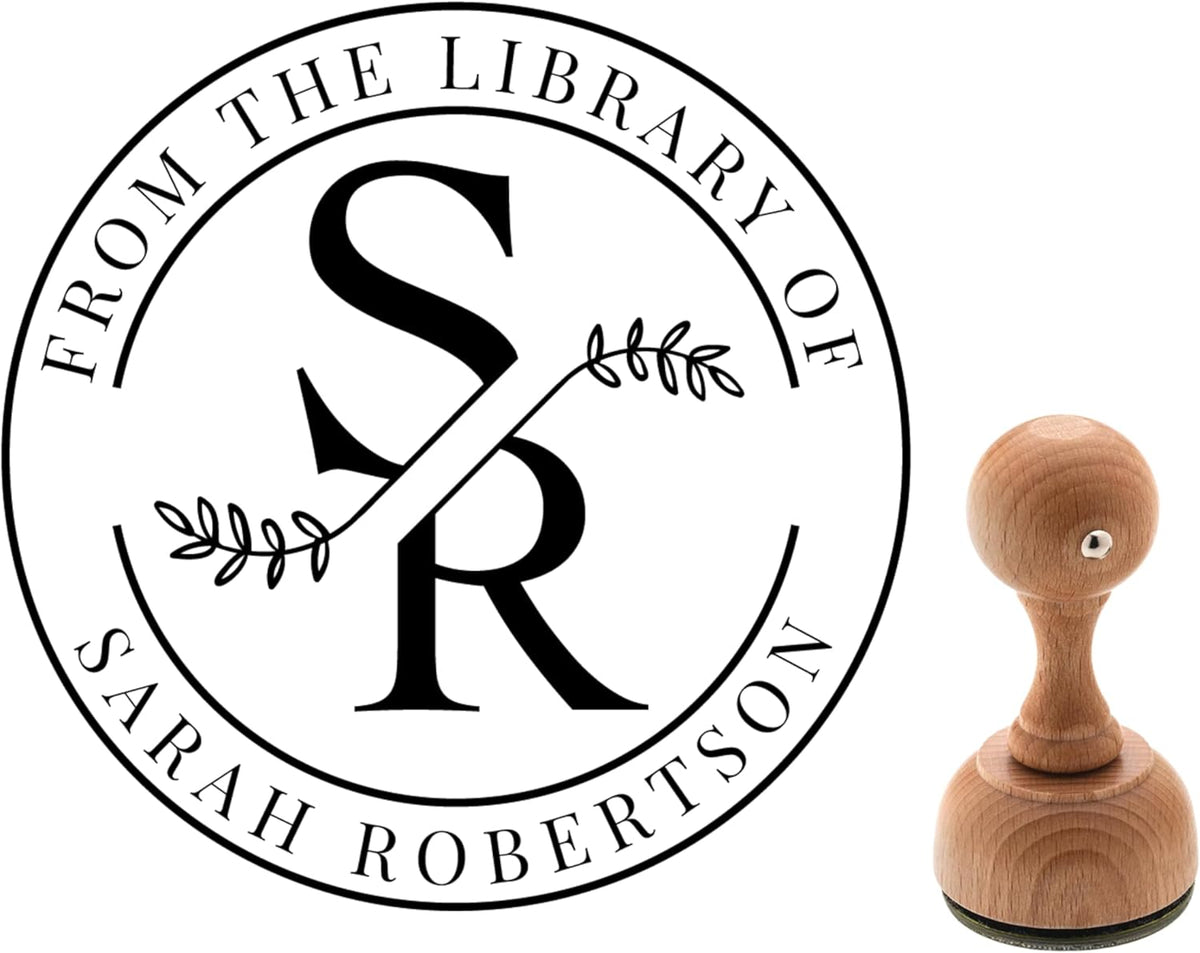 Custom Personalized Book Stamp or Embosser from The Library of Ex Libris Stamper Name Stamps for Books Bookplate Embossers Book Lovers (Embosser Stamp 1 Piece)