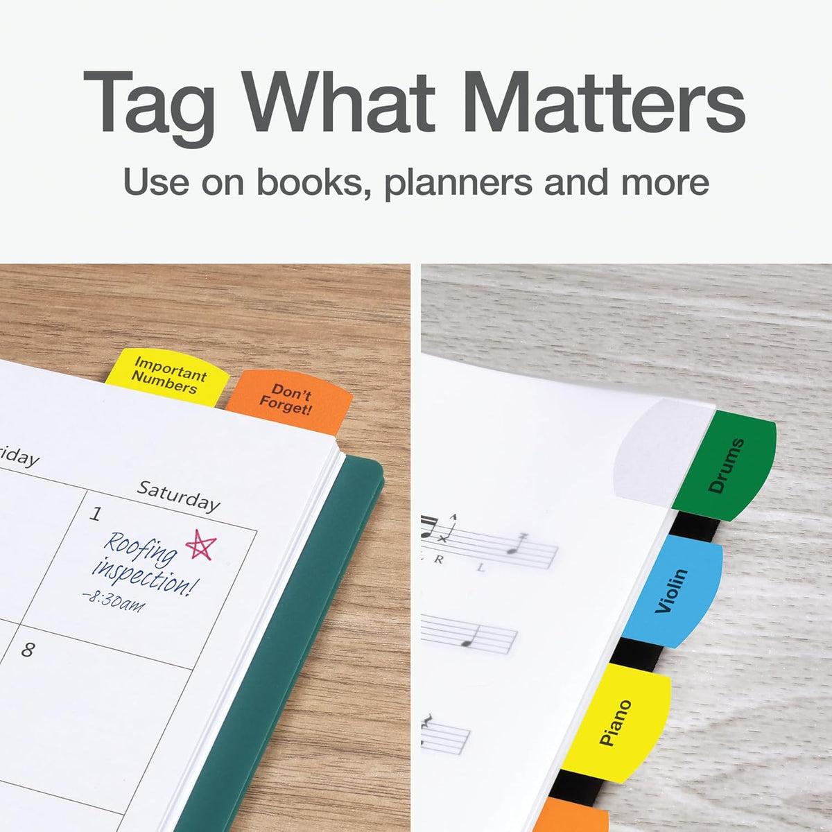 Redi-Tag Laser Printable Tabs, Permanent Index Tabs, Customizable Adhesive Labels, Assorted Primary Colors, 1.125" x 1.25", 375 Per Pack (1006556)