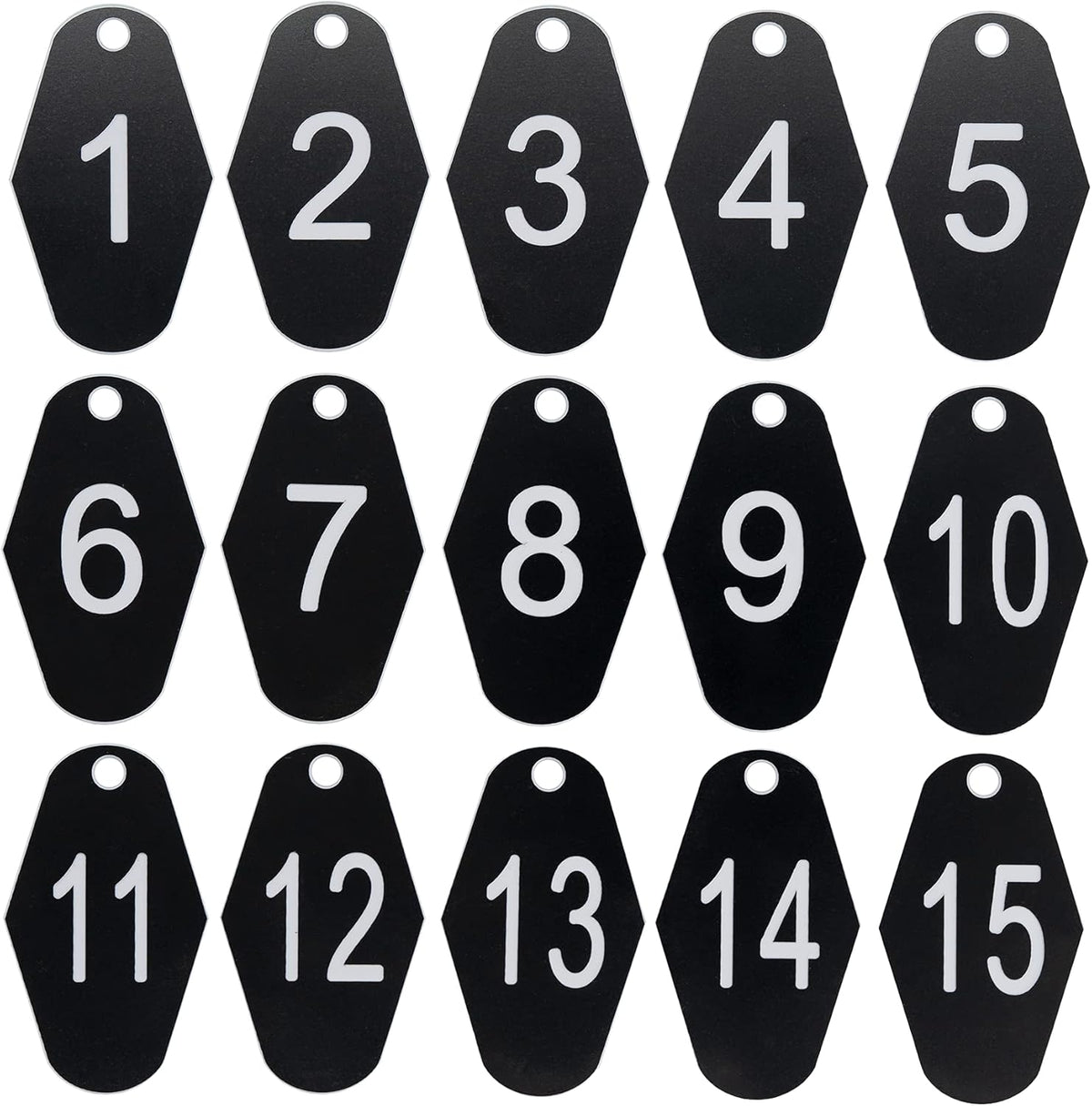 StayMax ABS Plastic Motel Hotel Room Number Tag (1-50, Black)