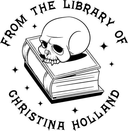 from The Library of Embossers & Stamps for Fantasy Book Readers | Custom Embosser | Custom Stamp | Ex Libris | Elevate Your Fantasy Collection of Stories and Novels (Design 15, Wood Hand Stamp)
