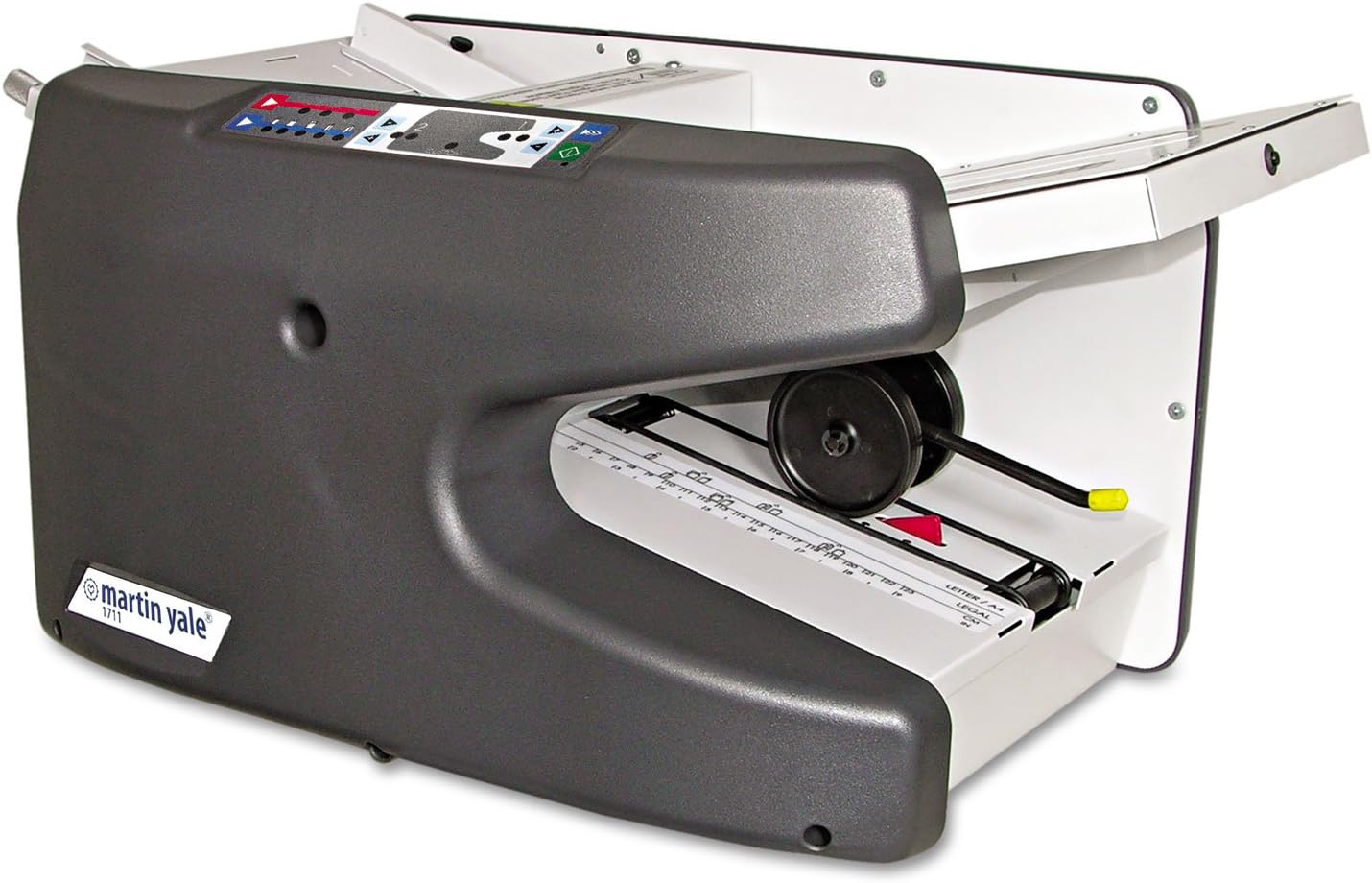 Martin Yale 1711 Ease-To-Use Paper Folding Machine, 9,000 Sheets Per Hour, Feed Tray Capacity 150 Sheets, Fold Types: Letter Fold, Half Fold, Z-Fold, Double Parallel Fold, Gate Fold, Church Fold