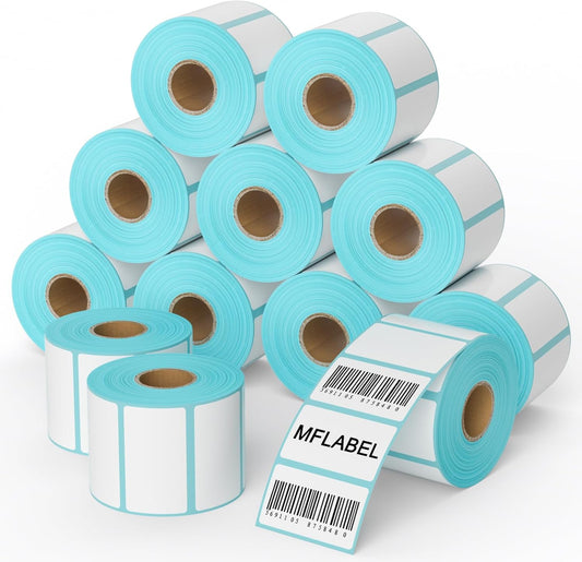 MFLABEL 2.25x1.25 inch Direct Thermal Labels 2-1/4 x 1-1/4 Inch White Thermal Printer Labels for UPC Barcode, Self-Adhesive Address Shipping Thermal Label Stickers 30 Rolls（1 Rolls/1000 Labels）