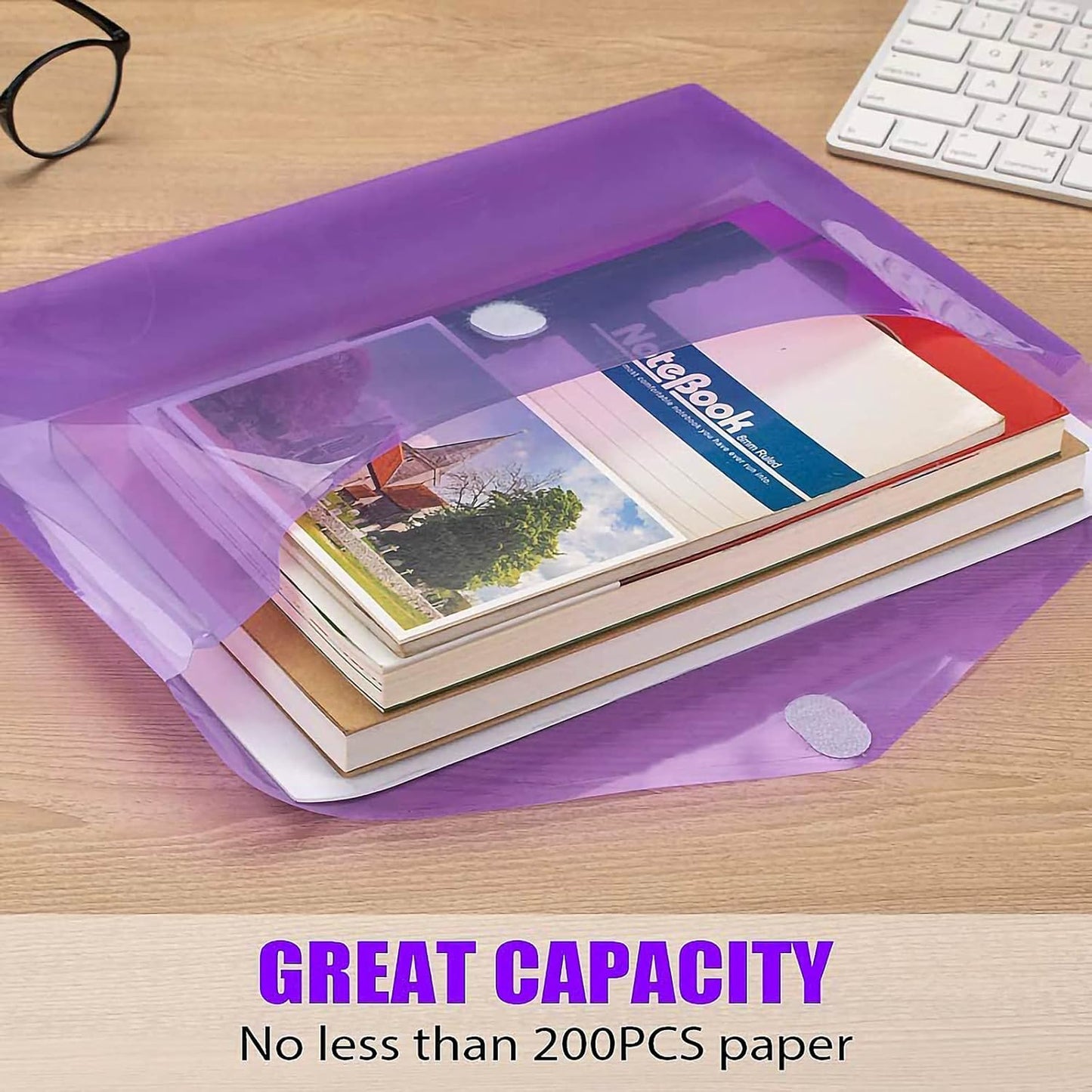 Sooez 12 Pack Plastic Envelopes Poly Envelopes, HeavyDuty File Folders, Clear Color Folders with Pockets, Folder for Documents Letter A4 Size, Filing Folders, Travel Bags, Office School Paper Storage