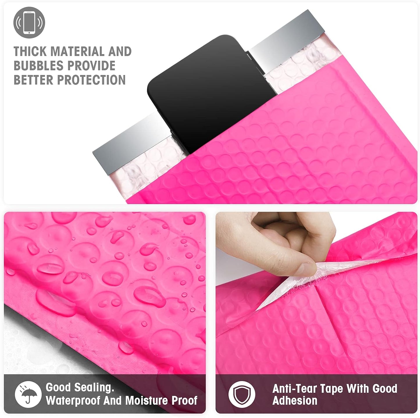 Metronic Bubble Mailers 6x10 600 Pack Pink Padded Mailers Usable Size 6x9" Mailing Envelopes Bubble Padded for Packaging, Mailing, Makeup, Small Items Bulk
