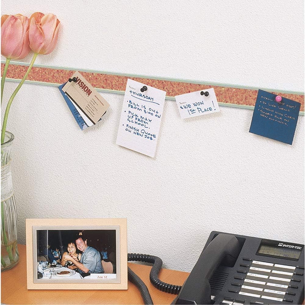 Quartet Bulletin Bar Strip, Cork Board, 36" x 1", Classroom, Office, Cubicle, Aluminum Frame (2005)