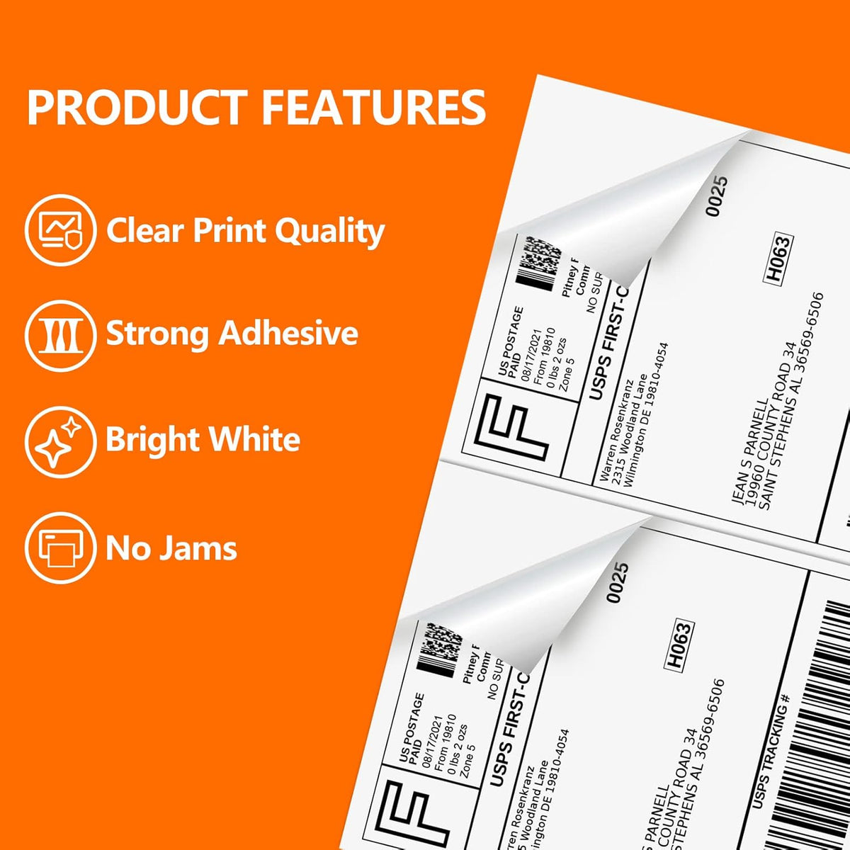 6000 Half Sheet Laser/Ink Jet Shipping Labels Mailing Blank White Labels
