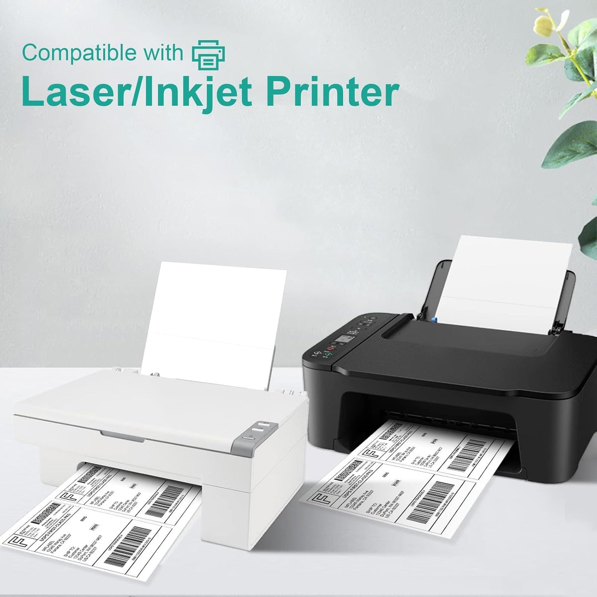 MFLABEL Half Sheet Label Laser/Ink Jet Shipping Label 8.5 x 11 Inches Packaging Labels, Address Labels for Laser & Inkjet Printers, 1200 Count(600 Sheets)