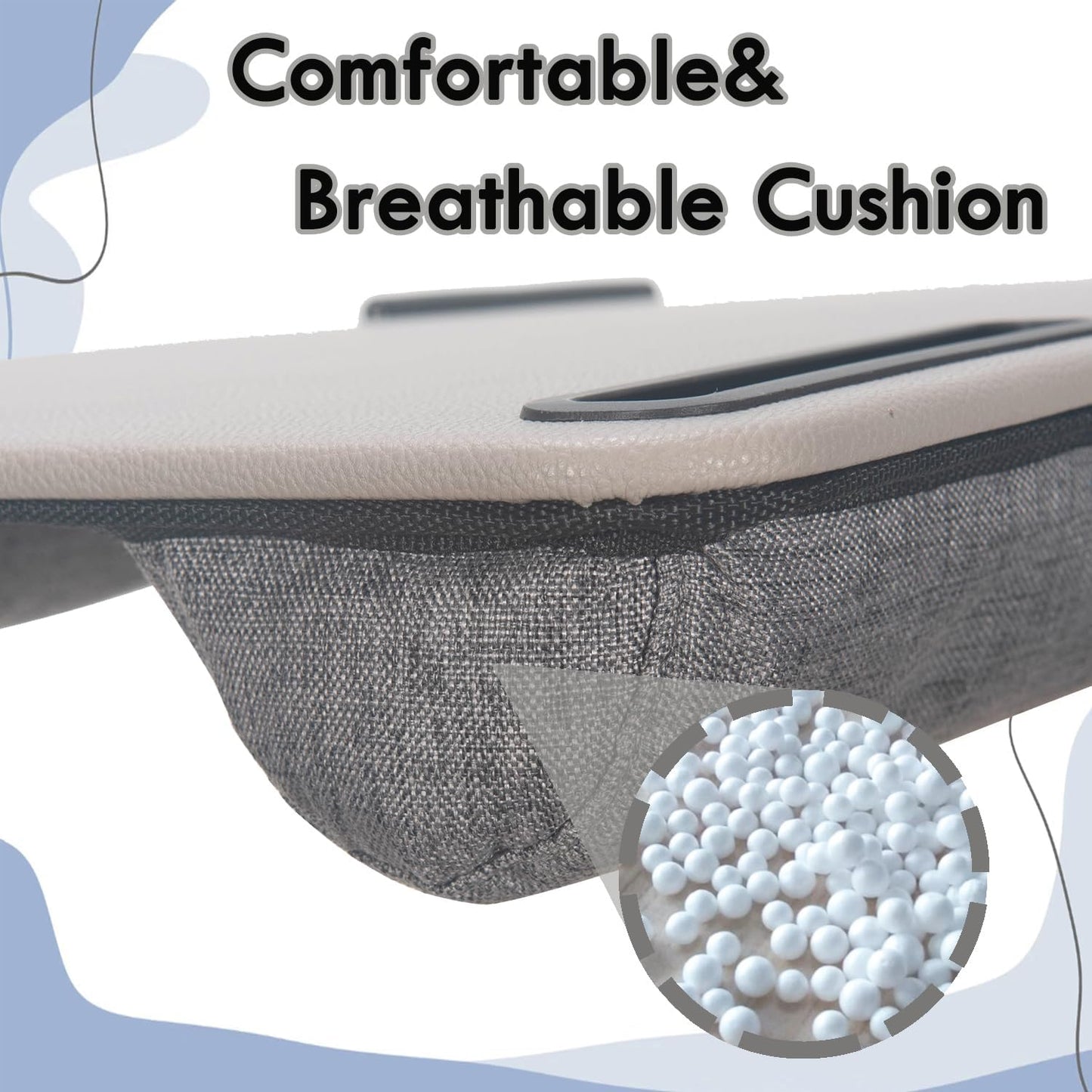 Portable Laptop Desk Fits Up to 16“ Laptops, with Tablet Slot, Built-in Cushion, Great for Home & Office,Lap Desk for Laptop,Lap Desk with Cushion (Gray, Large)