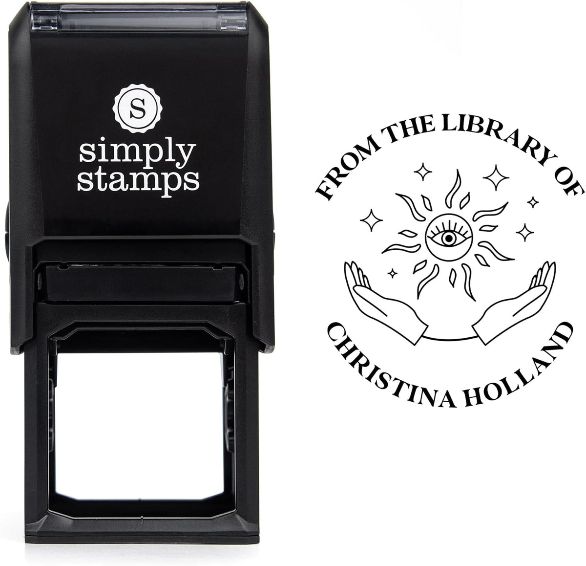 from The Library of Embossers & Stamps for Fantasy Book Readers | Custom Embosser | Custom Stamp | Ex Libris | Elevate Your Fantasy Collection of Stories and Novels (Design 18, Self-Inking Stamp)