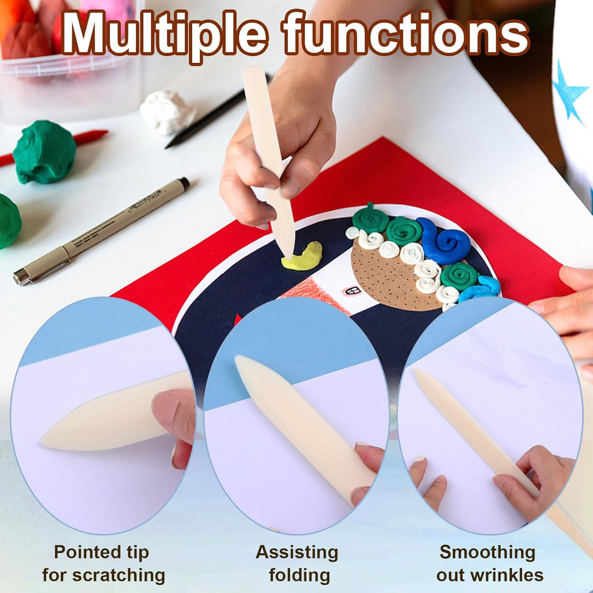 20 PCS Bone Folder Tool, Plastic Bone Folder Crafts Scoring Folding Creasing Paper Crafting Scrapbooking Tool for Paper Leathercrafts Bookbinding and DIY Card Making Handmade(2 Styles)
