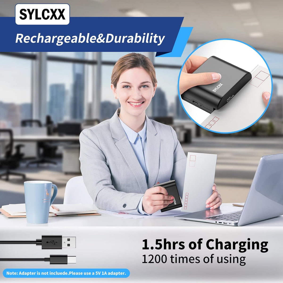 Rechargeable Electric Letter Opener - Letter Openers Envelope Slitter, Electric Envelope Opener, Mail Opener, Universal Envelope Efficient Letter Opener Tool for Office, Home (Black)