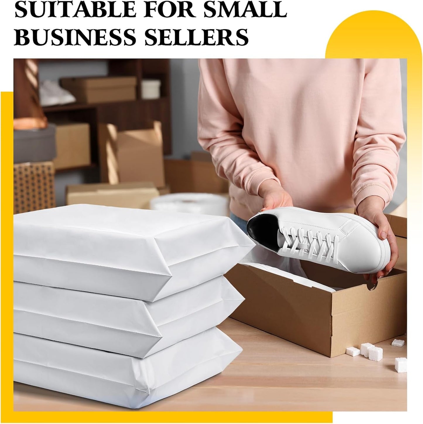 Metronic 25Pcs Poly Mailers 17.7x22 Inch,Large Shipping Bags for Clothes Bulk,Strong Self Adhesive Shipping Envelopes for Small Business,Waterproof Mailing Envelopes for Packaging White