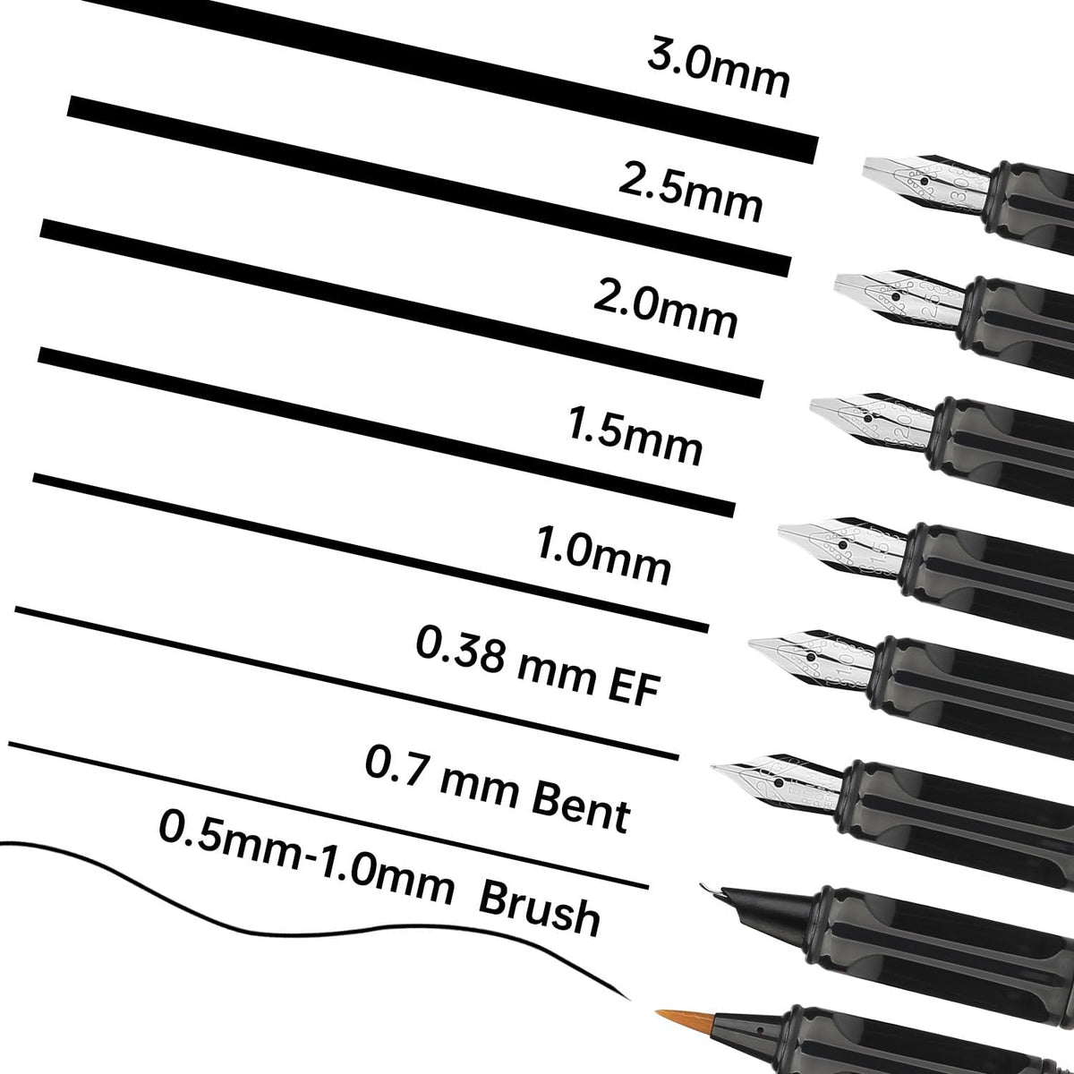 GC QUILL Calligraphy Pen Set 74pcs- 8 Calligraphy Fountain Pens with Varied Nibs, 66 Ink Cartridges(14 Colors)-Writing, Drawing, Calligraphy Practice for Beginner GC-F866